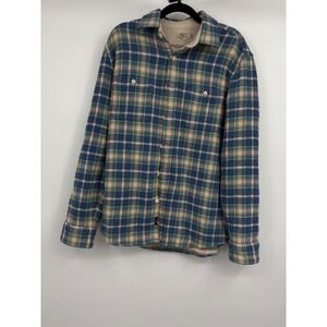 Faherty Brand the surf flannel heavyweight Mens Blue Plaid Long Sleeve Small